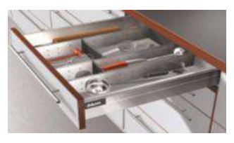 TANDEMBOX PLUS M-HEIGHT GREY STANDARD DRAWER WITH A WEIGHT CAPACITY: 30 Kg FOR A NOMINAL LENGTH OF 450mm