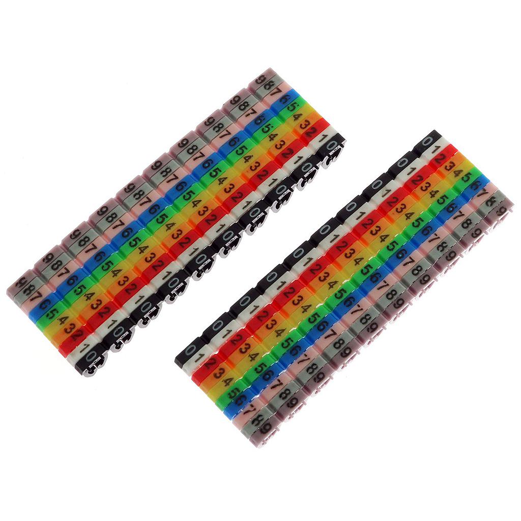 SNAP-ON WIRE MARKERS - ASSORTED-CHARACTER FOR 18 WIRE GAUGE NUMBERS 0-9