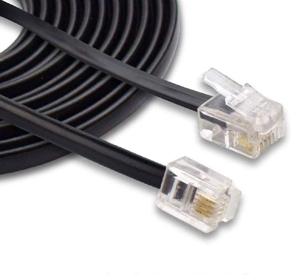 TELEPHONE-TO-WALL JACK CABLE - 4 WIRES 500 LONG