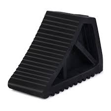 Heavy Duty Solid Rubber Wheel Chock 3.5 kgs - Black (29cm x 18cm x 13cm)