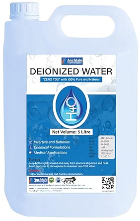 H4O DEMINERALIZED / DE-IONIZED WATER (TDS = 0) - 5 Ltr Can