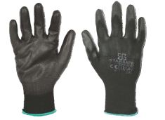 PU COATED GLOVES / BLACK SIZE 8
