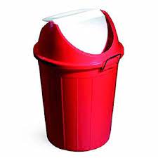 PLASTIC SWING LID DUSTBIN 80 LTR - RED