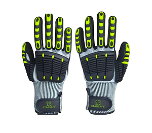 IMPACT RESISTANT NITRILE SANDY COATED GLOVES WITH VELCRO + THUMB REINFORCEMENT