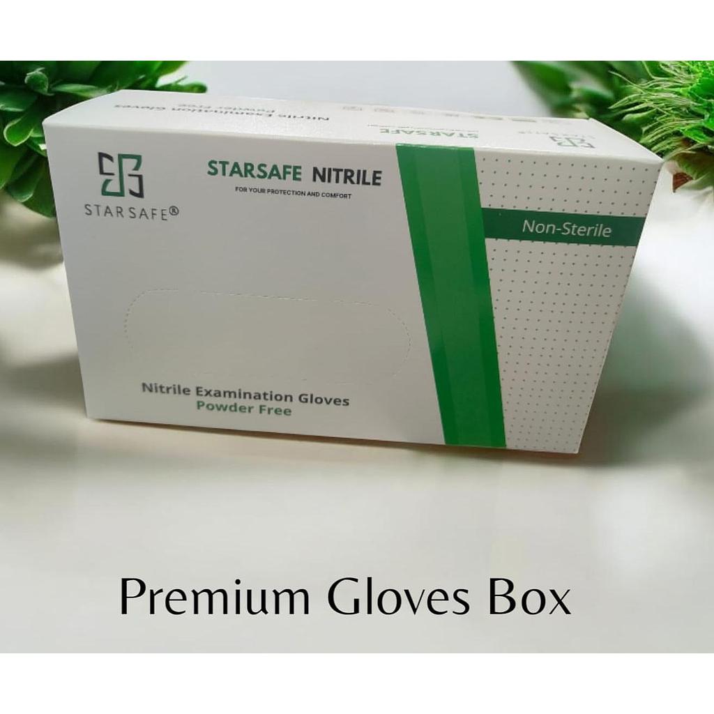 NITRILE EXAMINATION GLOVES 5.5ML BLUE (SIZE M) REGULAR