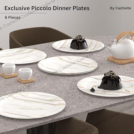 Melamine Lunch & Dinner Plates Set of 6 - Full Size 11 Inch