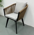Outdoor Armchair (Aluminum Alloy + Woven Rope + Soft Padded Panel) 58*62*78 cm