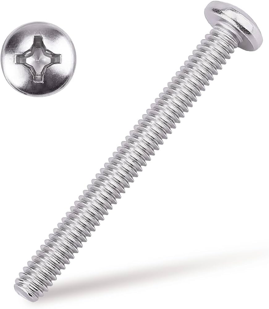 10-32_ 5-8_PASSIVATED 18-8 STAINLESS STEEL PAN HEAD PHILLIPS SCREW (Pack of 100)